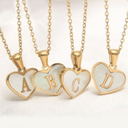 26 Letter Heart-shaped Necklace White Shell Love Clavicle Chain