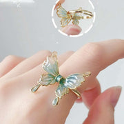 Butterfly Ring Gradient Blue Epoxy Special-interest Design