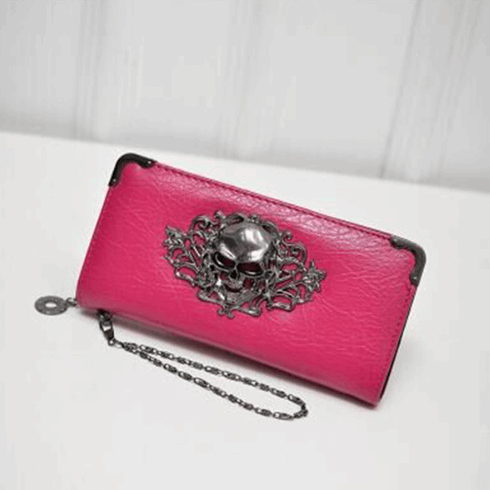 2023 Wallet Female Clutch Coin Purse Women PU Leather Wallet Long Zipper Closed Wallets Skull Flower Design Lady Purses - Jps collections