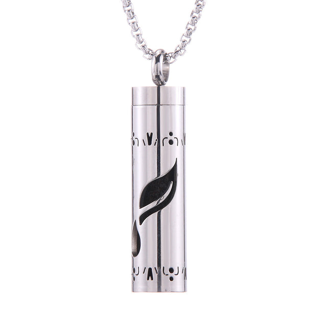 Cylinder Love Aromatherapy Pendant Perfume Essential Oil Stainless Steel Necklace