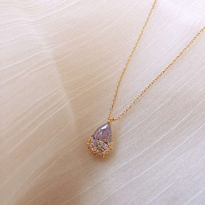 Crystal Water Drop Pendant Necklace Women - Jps collections