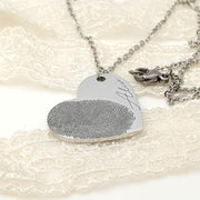 Personalized Fingerprint Necklace Custom Heart Necklace