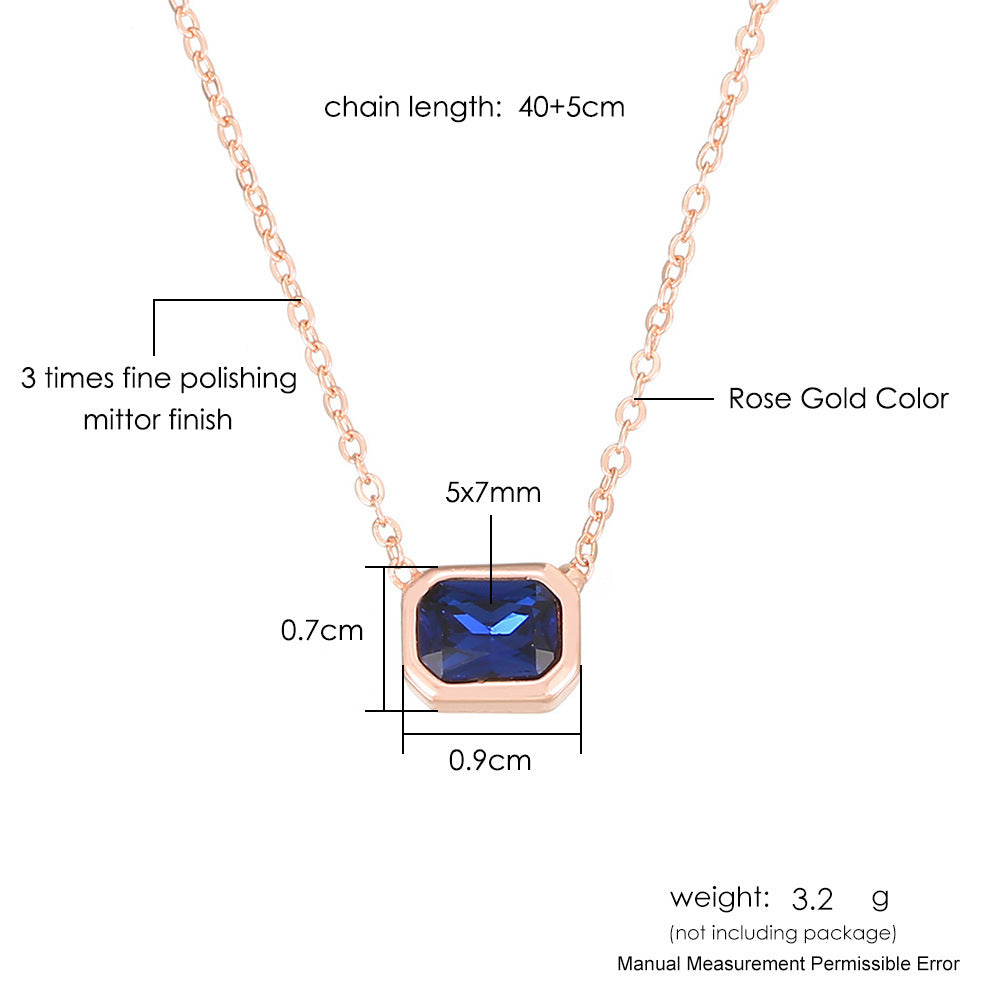 Ins Style Color Cube Sugar Zirconium Clavicle Chain