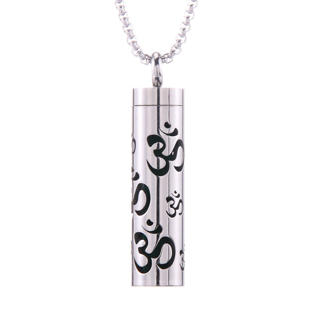 Cylinder Love Aromatherapy Pendant Perfume Essential Oil Stainless Steel Necklace