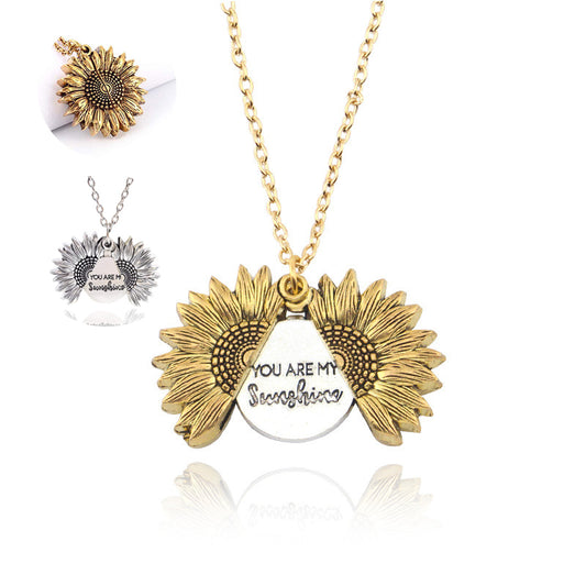 You Are My Sunshine Sunflower Necklace