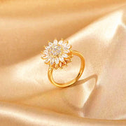 Rotating SUNFLOWER Full Diamond Sunflower Ring