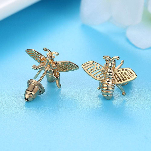 3 Styles Korean Inlaid Crystal Rhinestone Bee Earings For Women Sweet Beauty Simple Atmosphere Stud Earrings D333 - Jps collections