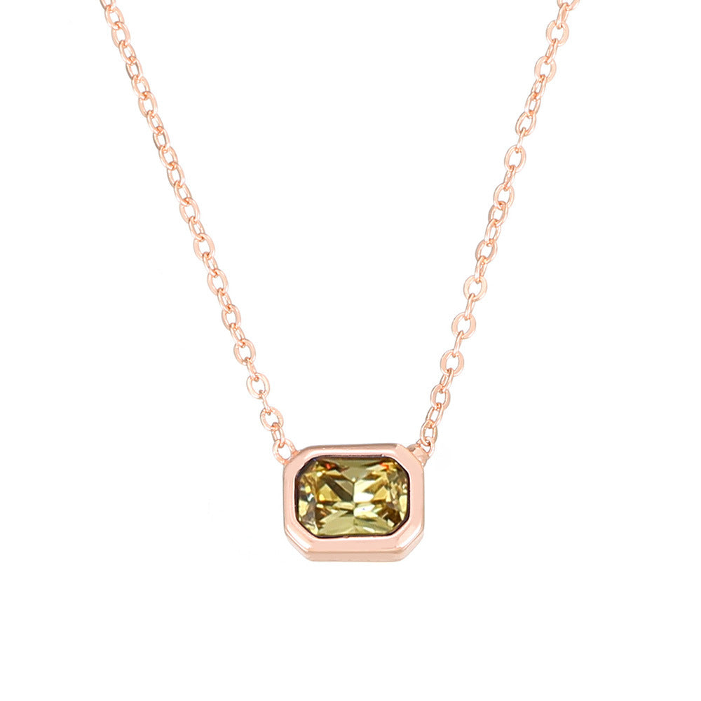 Ins Style Color Cube Sugar Zirconium Clavicle Chain