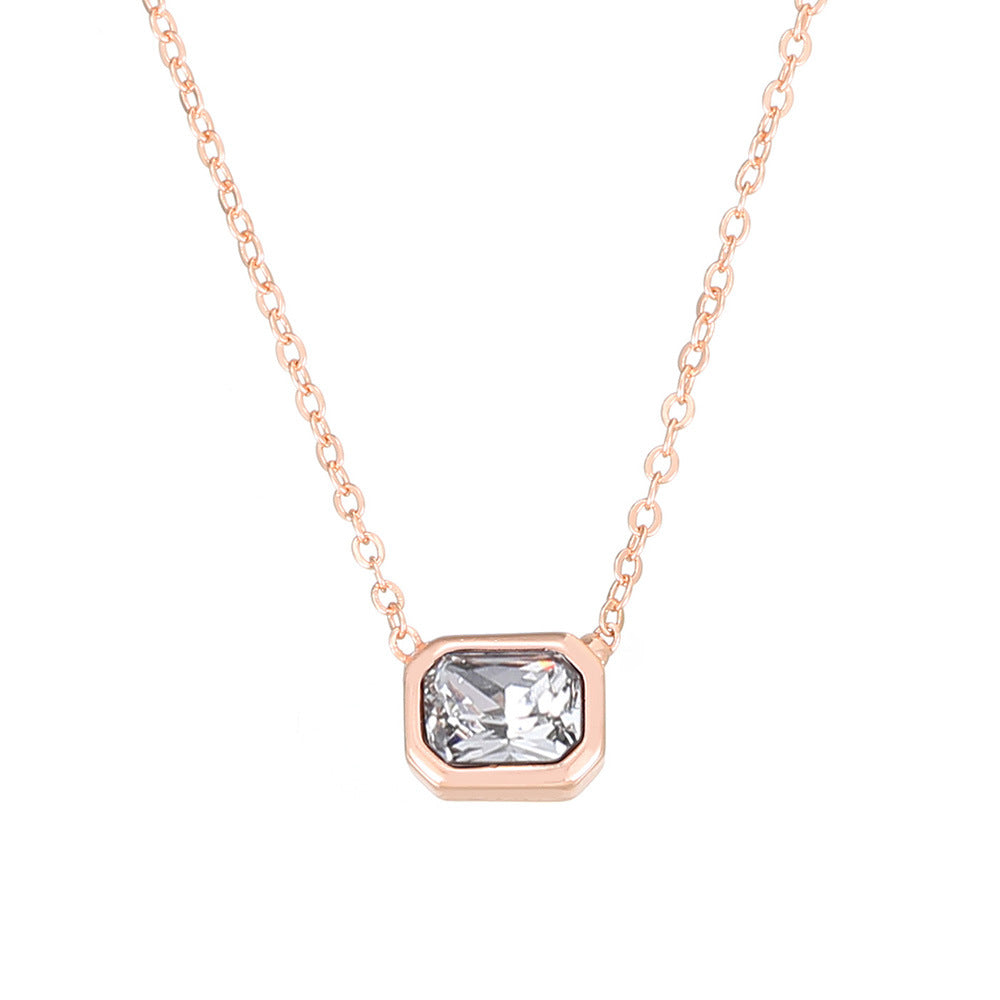 Ins Style Color Cube Sugar Zirconium Clavicle Chain