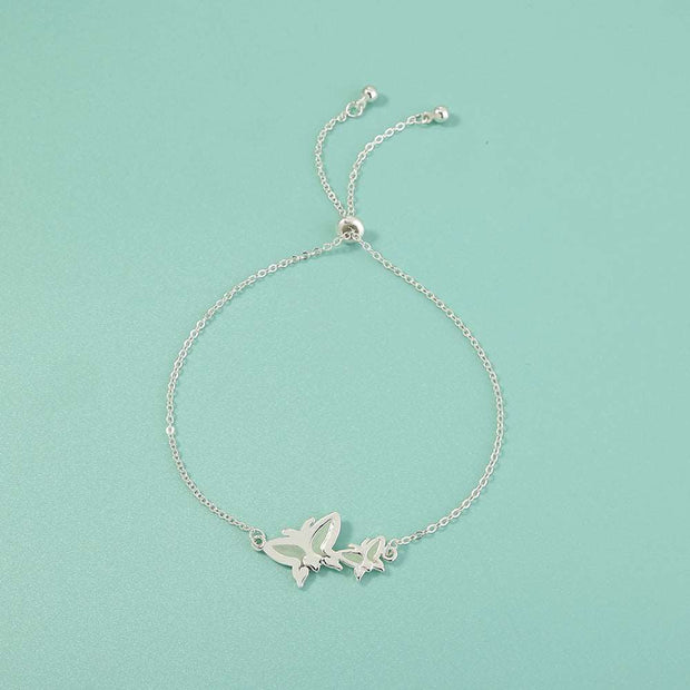 Butterfly Glow-In-The-Dark Silver Bracelet