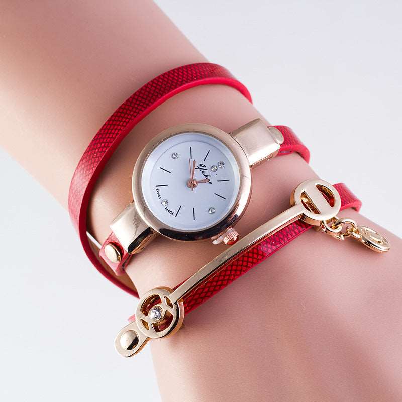 Casual three-winding bracelet watch