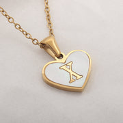 26 Letter Heart-shaped Necklace White Shell Love Clavicle Chain