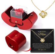 Red Apple Jewelry Bow with Artificial Flower Rose