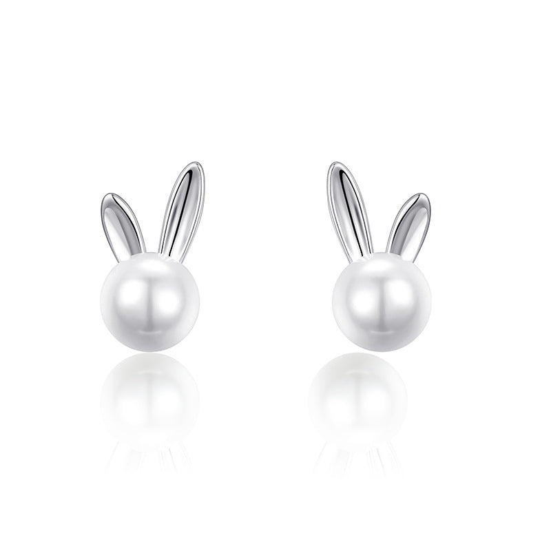 NEW 2024 Bagley S925 Silver Rabbit Pearl Earrings