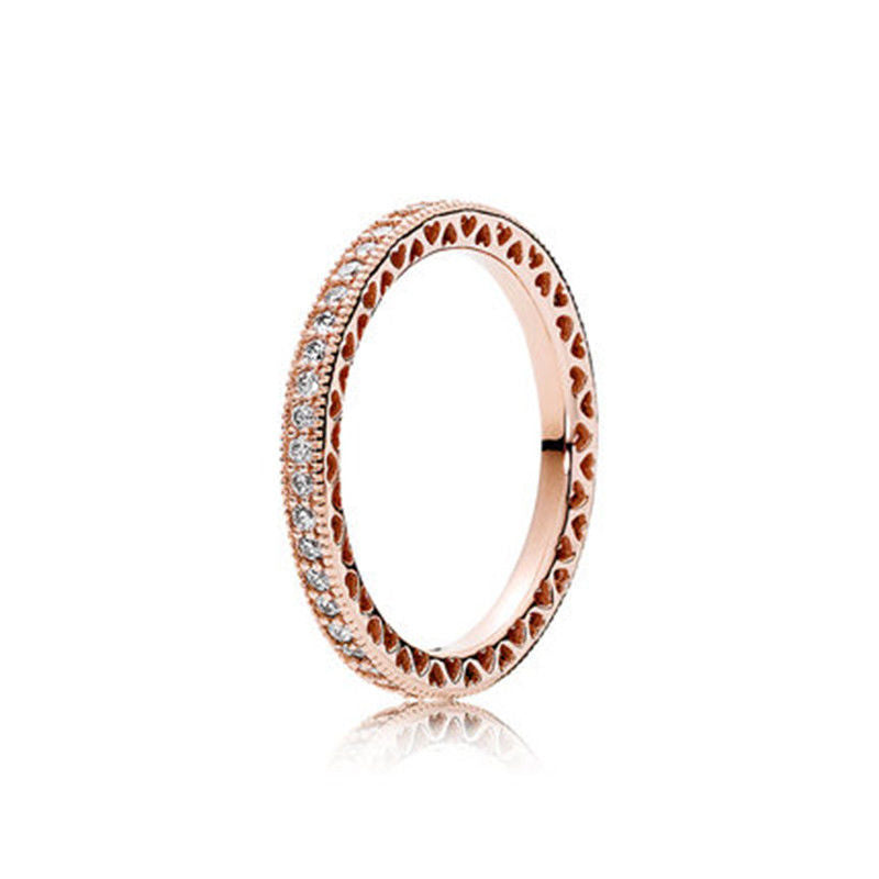 Variety of rose gold and zircon rings