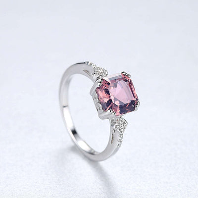 925 Sterling Silver Ring Set with Light Brown Morganite