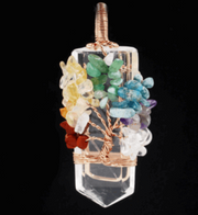 Crystal Column Tree Of Life Winding Pendant Necklace - Jps collections