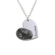 Personalized Fingerprint Necklace Custom Heart Necklace