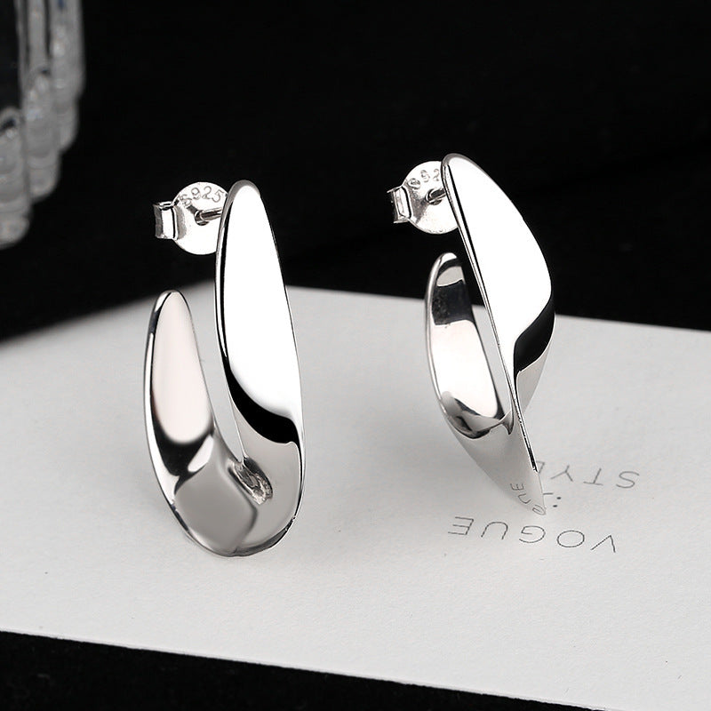 S925 Silver Irregular Ear Buckle Earrings