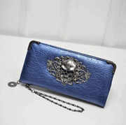 2023 Wallet Female Clutch Coin Purse Women PU Leather Wallet Long Zipper Closed Wallets Skull Flower Design Lady Purses - Jps collections