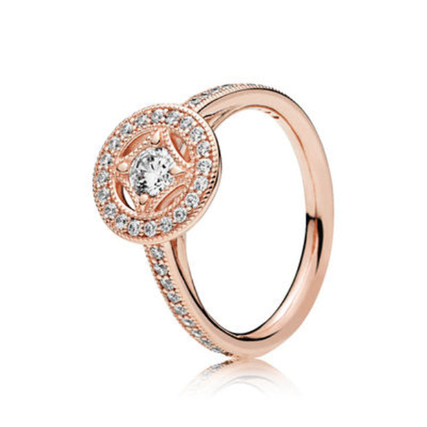 Variety of rose gold and zircon rings