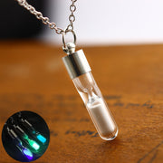 Fashion Hourglass Crystal Personalized Pendant Necklace Quicksand Wishing Bottle Luminous Jewelry For Women