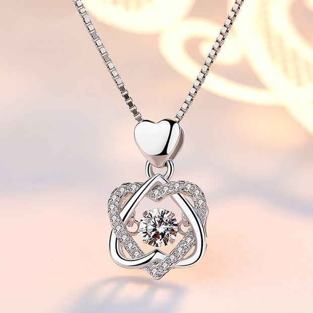 New Cubic Zircon Round Heart Star Pendant Necklace