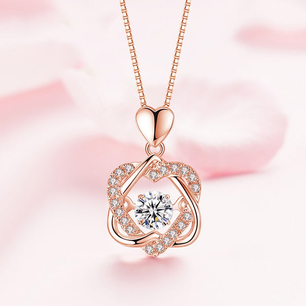 New Cubic Zircon Round Heart Star Pendant Necklace