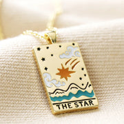 Fashion Jewelry Colorful Oil Necklace Tarot Square Pendant