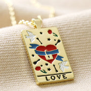 Fashion Jewelry Colorful Oil Necklace Tarot Square Pendant