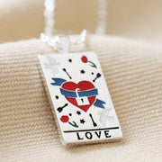 Fashion Jewelry Colorful Oil Necklace Tarot Square Pendant