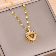 Double-layer Smart Love Pendant Titanium Steel Necklace