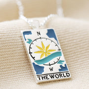 Fashion Jewelry Colorful Oil Necklace Tarot Square Pendant