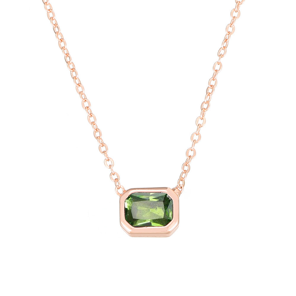 Ins Style Color Cube Sugar Zirconium Clavicle Chain