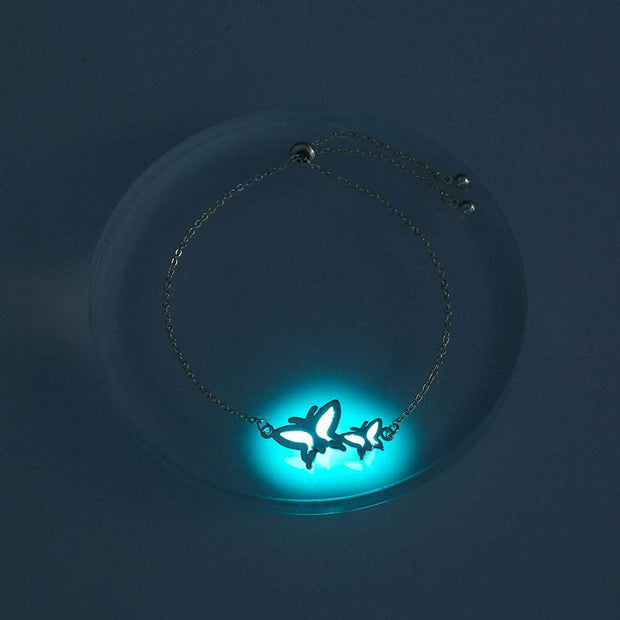 Butterfly Glow-In-The-Dark Silver Bracelet