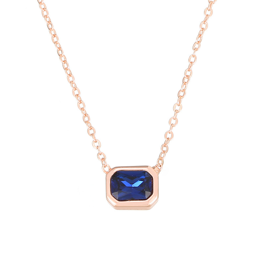 Ins Style Color Cube Sugar Zirconium Clavicle Chain