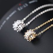 Cylinder Zircon Necklace Rhinestones Ins Fashion Jewelry Accessories