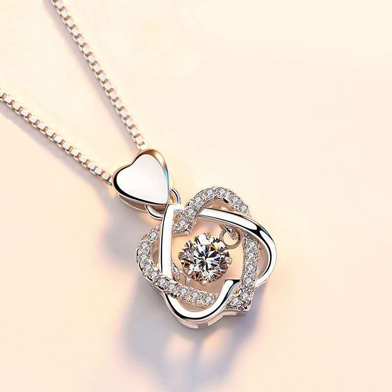 New Cubic Zircon Round Heart Star Pendant Necklace