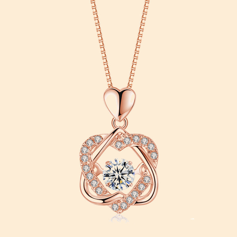 New Cubic Zircon Round Heart Star Pendant Necklace