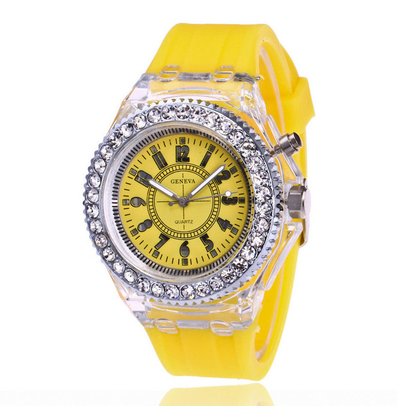 LED Luminous Watches Geneva Women Quartz Watch Women Ladies Silicone Bracelet Watches - Jps collections