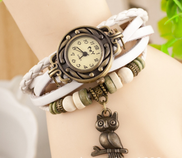 New bracelet bracelet owl female style back Rome fashion punk tide Korean female student Watch - Jps collections