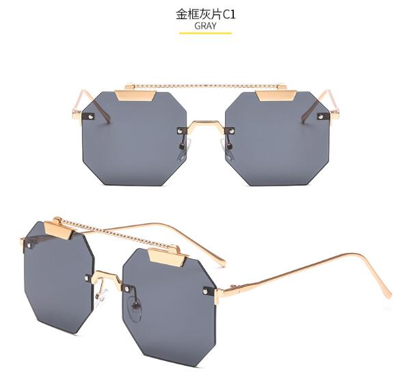 2023 New Arrival Brand Designer Sunglasses irregular Women Shades red silver Glasses Fashion Rimless Eyewear UV400 With box NX - Jps collections