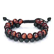 Tiger Eye Couple Bracelets Matte Black Agate Beads Bracelet - Jps collections