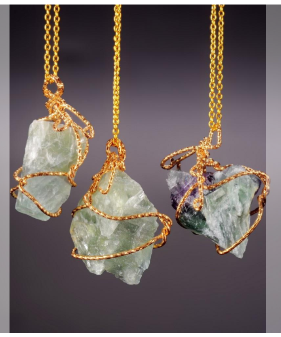 Natural stone pendant necklace - Jps collections