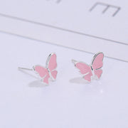 Sterling silver stud earrings literary cute butterfly stud earrings Korean fashion earrings - Jps collections