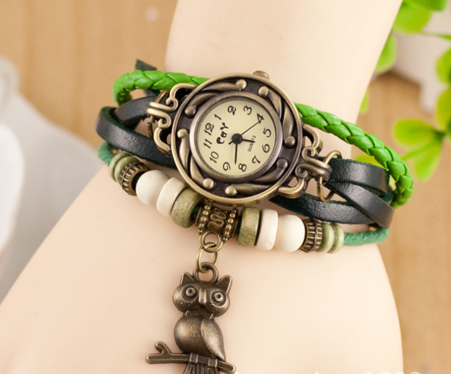 New bracelet bracelet owl female style back Rome fashion punk tide Korean female student Watch - Jps collections