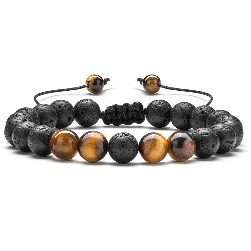 Tiger Eye Couple Bracelets Matte Black Agate Beads Bracelet - Jps collections