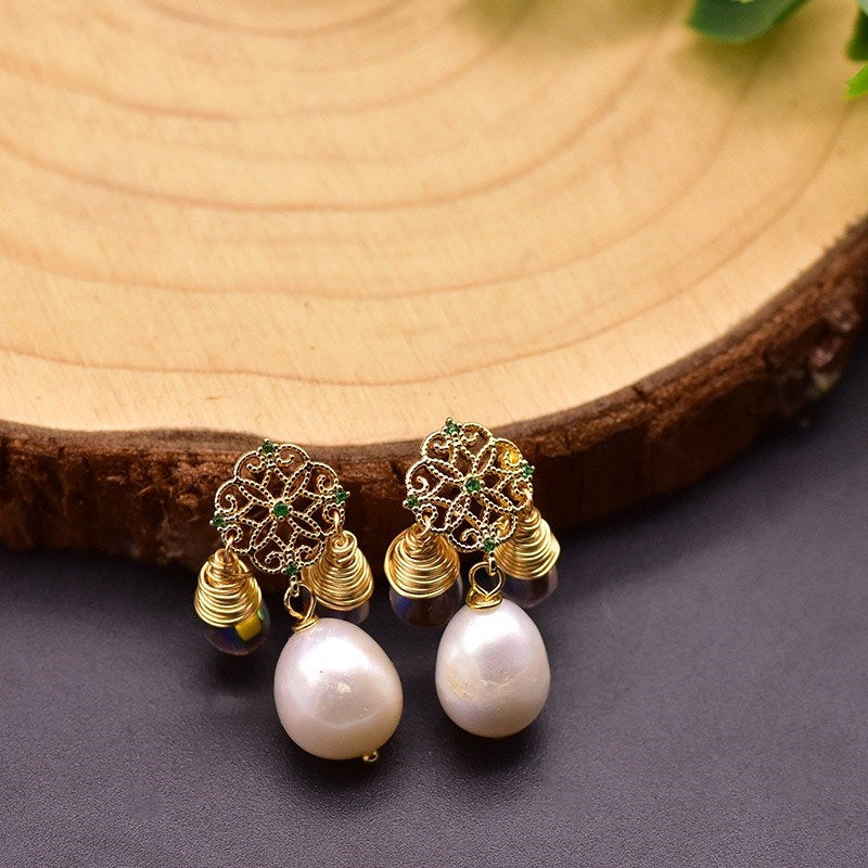 Original Natural Baroque Edison Pearl Earrings - Jps collections