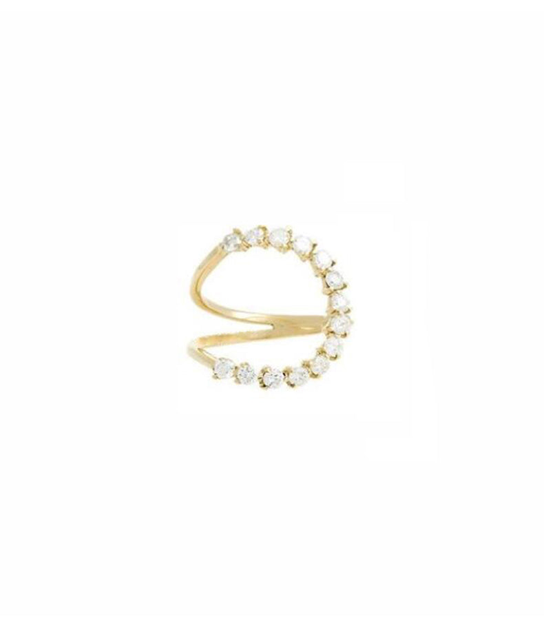 Gradient Crescent Pearl Ring - Jps collections