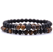 Micro-inlaid Zircon Nracelet 6mm Natural Stone Beaded Bracelet - Jps collections